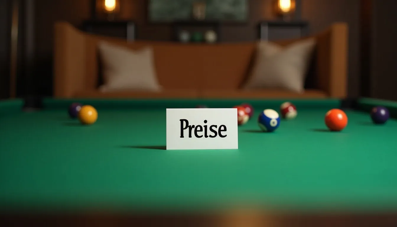 Billardtisch mit aufgebauten Kugeln